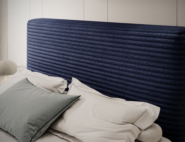 Pat boxspringbett Alamito albastru inchis 120/200 cm