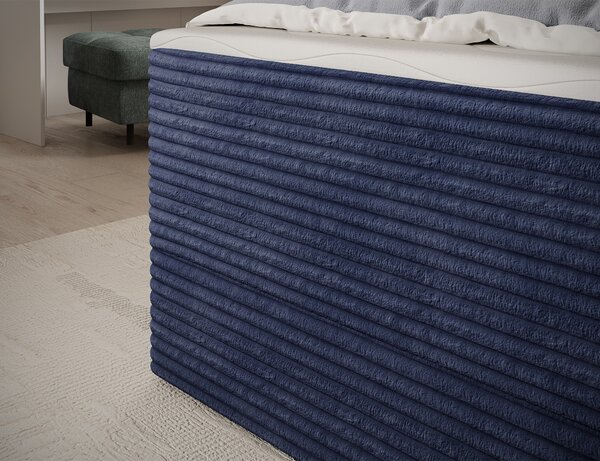 Pat boxspringbett Alamito albastru inchis 120/200 cm