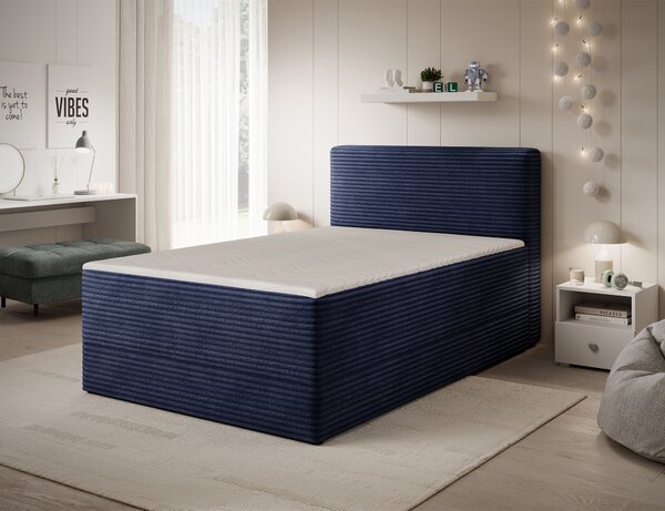 Pat boxspringbett Alamito albastru inchis 120/200 cm