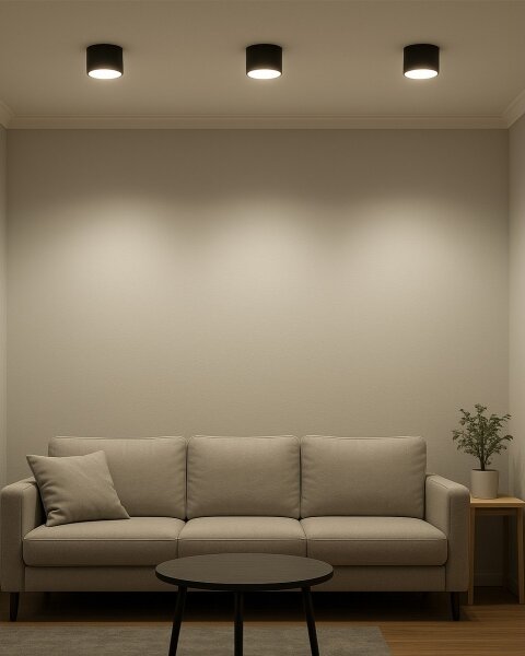 Spot LED, 10W, 230V, 3000/4000/6400K, diametru 12 cm, negru