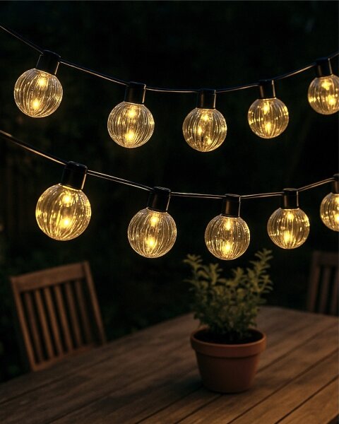 Ghirlandă luminoasă LED decorativă pentru exterior 10xLED/0,15W/230V 6,8 m IP44 negru/fumuriu