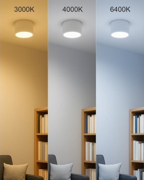 Spot LED 5W/230V 3000/4000/6400K, diametru 7,5 cm, alb