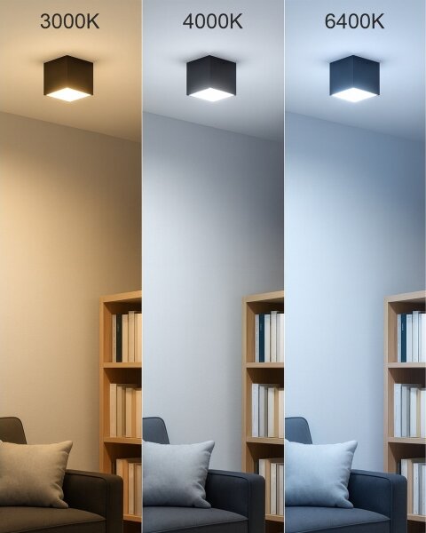 Spot LED LED/5W/230V 3000/4000/6400K 7,5x7,5 cm negru