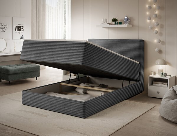 Pat boxspringbett Alamito gri 120/200 cm