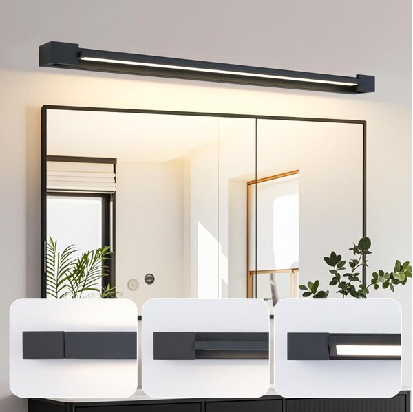 Brilagi-LED Lampă pentru oglindă de baie AQUA LINE LED, 24W, 230V, 90 cm, IP44, negru
