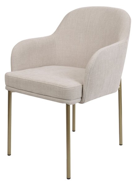 Scaun de dining Zafiro Arm, picioare aurii