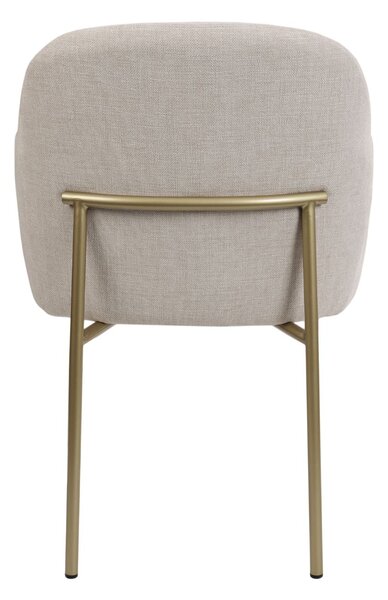 Scaun de dining Zafiro Arm, picioare aurii