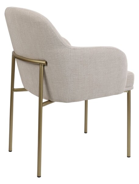 Scaun de dining Zafiro Arm, picioare aurii