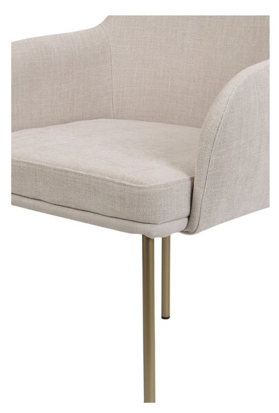 Scaun de dining Zafiro Arm, picioare aurii