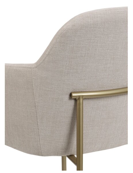 Scaun de dining Zafiro Arm, picioare aurii