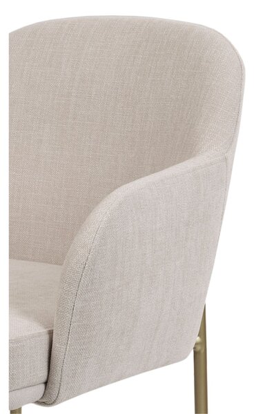 Scaun de dining Zafiro Arm, picioare aurii