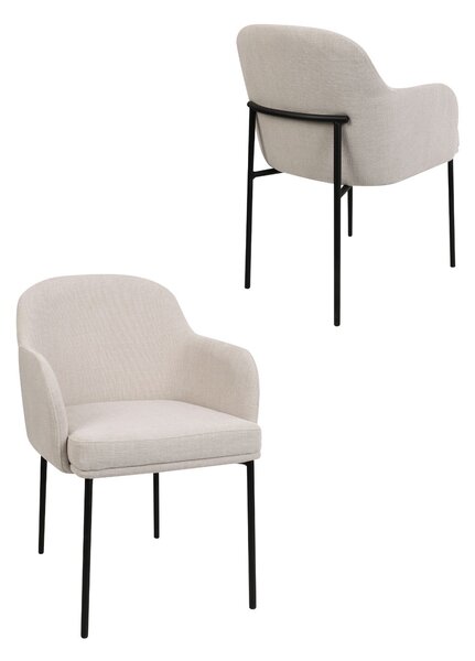 Scaun de dining Zafiro Arm, picioare negre