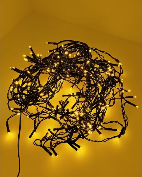 Ghirlandă LED de exterior, 200 LED, 230 V, 7,6 m, IP44, neagră