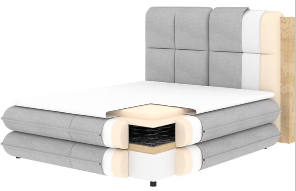 Pat boxspringbett Tonila alb 140/200 cm