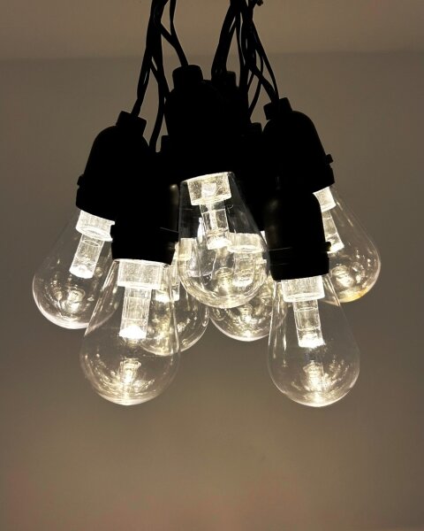 Ghirlandă LED decorativă pentru exterior, 10 LED, 0,15 W, 230 V, 3,8 m, IP44, negru