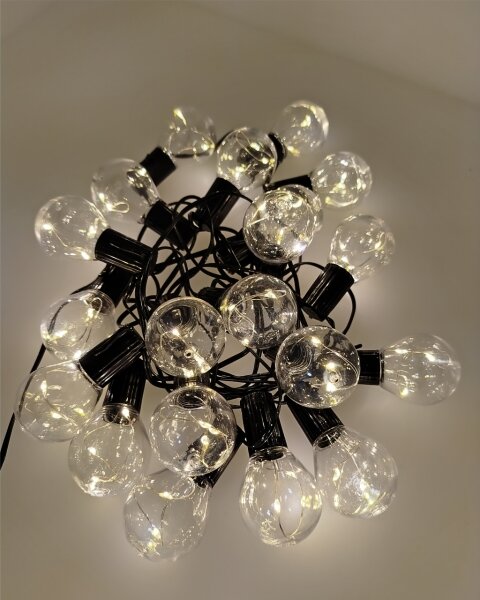 Ghirlandă LED decorativă pentru exterior 20xLED/0,075W/230V 5,8 m IP44 negru