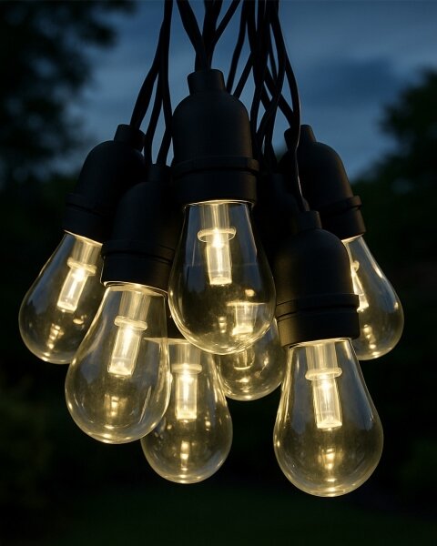 Ghirlandă LED decorativă pentru exterior, 10 LED, 0,15 W, 230 V, 3,8 m, IP44, negru