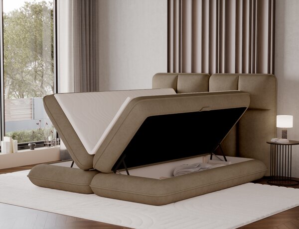 Pat boxspringbett Tonila maro deschis 140/200 cm