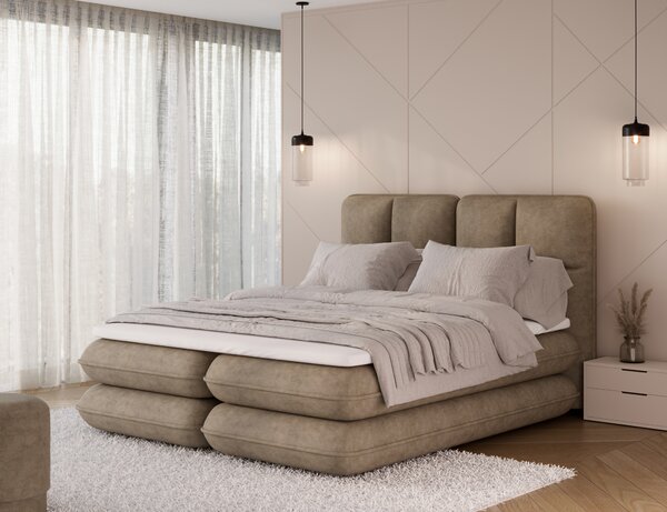 Pat boxspringbett Tonila maro deschis 140/200 cm