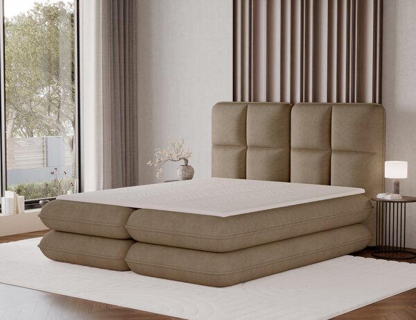 Pat boxspringbett Tonila maro deschis 140/200 cm