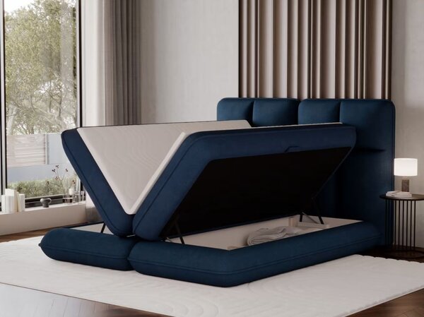 Pat boxspringbett Tonila albastru 140/200 cm