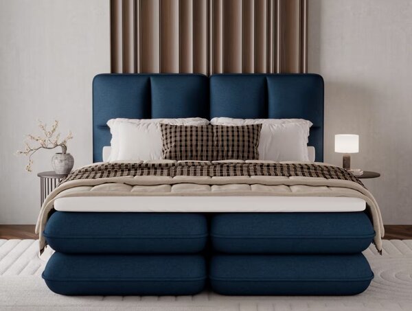 Pat boxspringbett Tonila albastru 140/200 cm