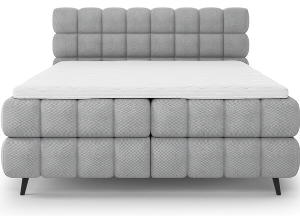 Pat boxspringbett Sabeno gri deschis 140/200 cm