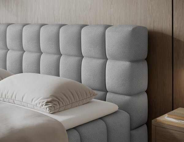 Pat boxspringbett Sabeno gri deschis 140/200 cm