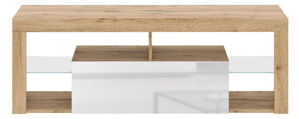 Suport TV Cu Iluminare Led Culoare Stejar Wotan. 160 cm. RTV SLANT 160 CP