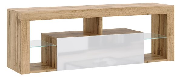 Suport TV Cu Iluminare Led Culoare Stejar Wotan. 160 cm. RTV SLANT 160 CP