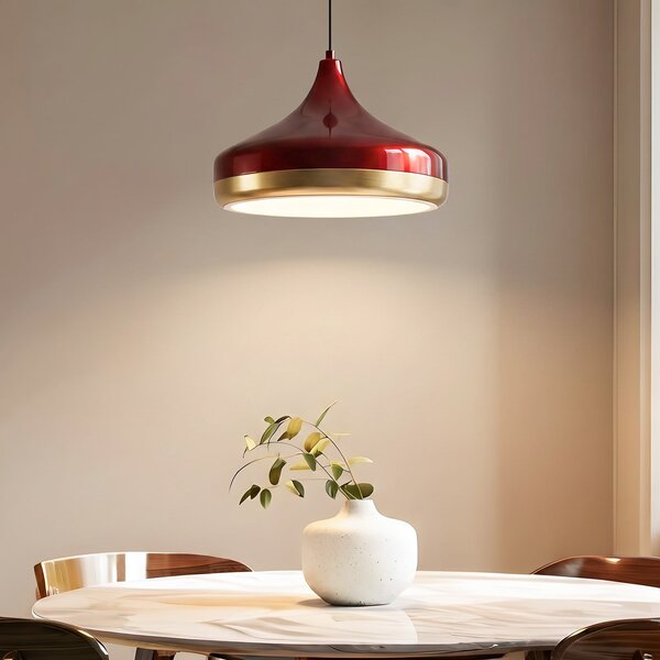 Opviq Lampă suspendată Yıldo, roșu vin, Ø 36 cm, metal, E27, reglabil, Roșu, Camera de zi / sufragerie, Metal, Modern