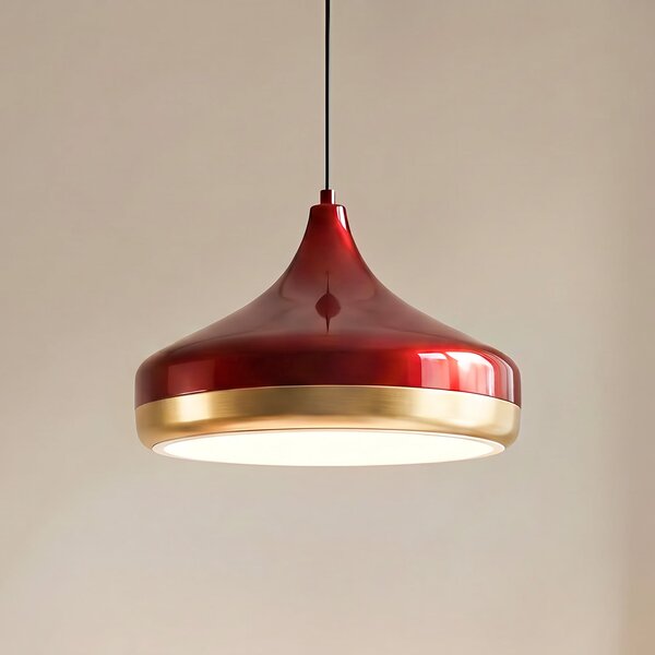 Opviq Lampă suspendată Yıldo, roșu vin, Ø 36 cm, metal, E27, reglabil, Roșu, Camera de zi / sufragerie, Metal, Modern