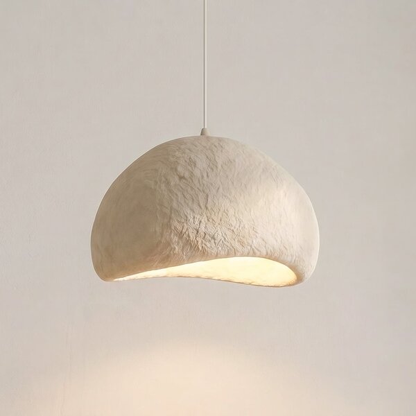 Opviq Lampă suspendată Loval, bej, 50 x 44 cm, fibră de sticlă, E27, reglabil, Bej, Camera de zi / sufragerie, Plastic, Modern