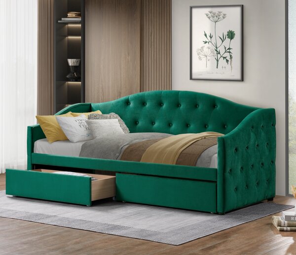 KONDELA Pat cu spaţiu de depozitare, 90x200, ţesătură Velvet catifea, ZASKA