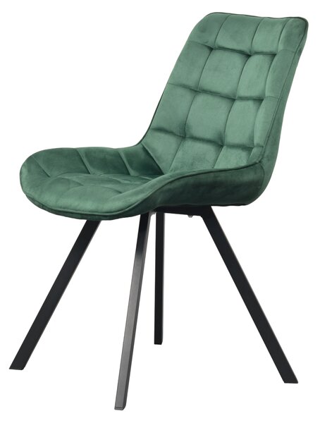 KONDELA Scaun de luat masa, ţesătură Velvet verde închis/negru, SAMIRA