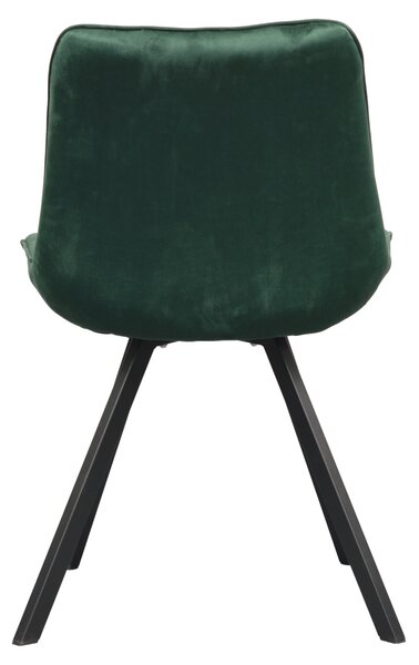 KONDELA Scaun de luat masa, ţesătură Velvet verde închis/negru, SAMIRA