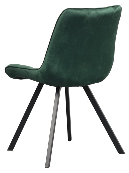 KONDELA Scaun de luat masa, ţesătură Velvet verde închis/negru, SAMIRA