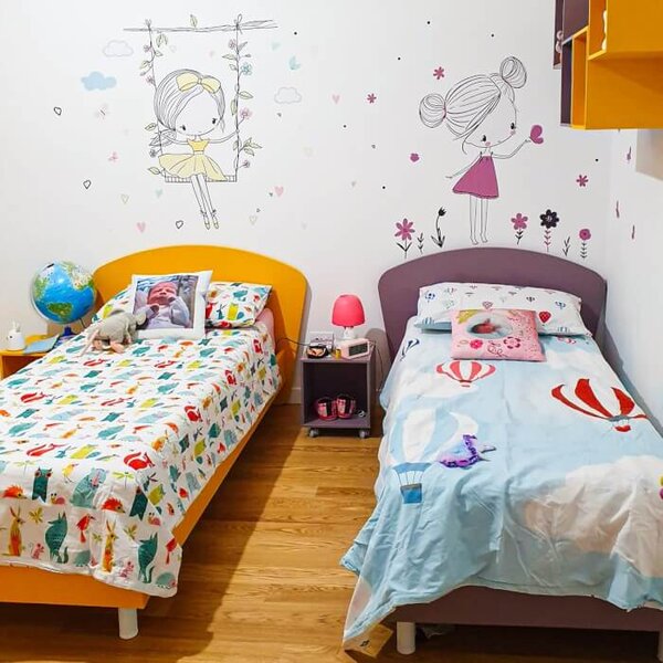 INSPIO-Autocolant textil - Zână INSPIO în culori pastelate cu fluturi și flori