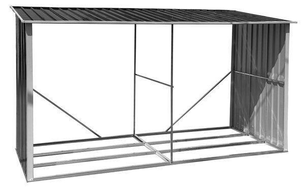 KONDELA Magazie pentru lemn, antracit/alb, 377,5x121x194 cm, DARYL TIP 4