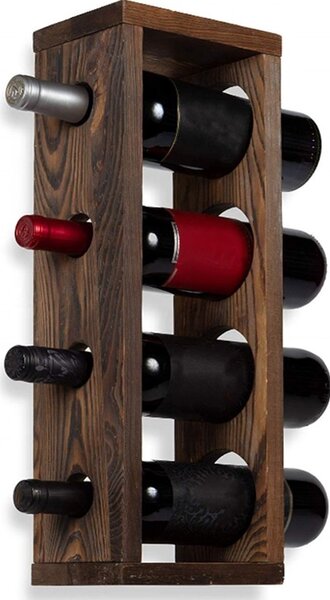 Stand sticle vin din lemn, seria wood,Homs Bar, Natur, 50 x 12 x 17 cm,700153