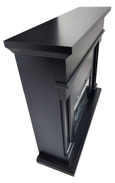 Semineu electric 3D ElectricSun Marisa negru mat, cu sunet, 3 culori, Wi-Fi cu APP internet, L120xH102cm