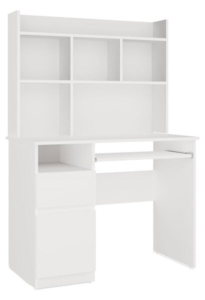Birou Mandeville 334Cu sertare, Cu un raft pentru tastatură, Cu ușă, 7x10x5cm, Alb