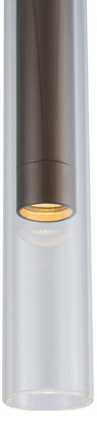 Spot modern bronz închis cu sticlă transparentă pentru sistem de șină monofazat - Slimline Loyce