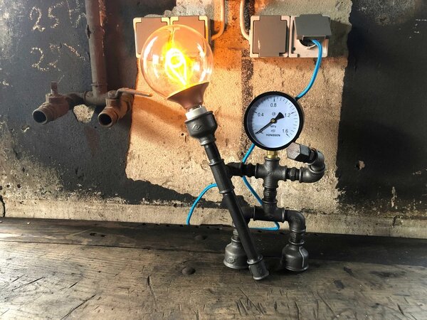 Lampa de birou in stil industrial, Salem, 12x25x10 cm, Negru