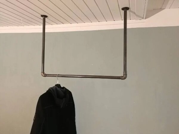 Stander haine cu prindere in tavan, Etterbeek, 100x80 cm, negru