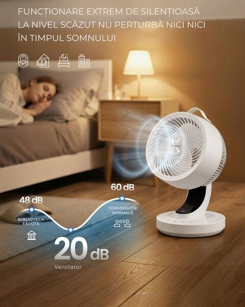 Ventilator de circulație FLOW cu telecomandă, alb SongmicsHome