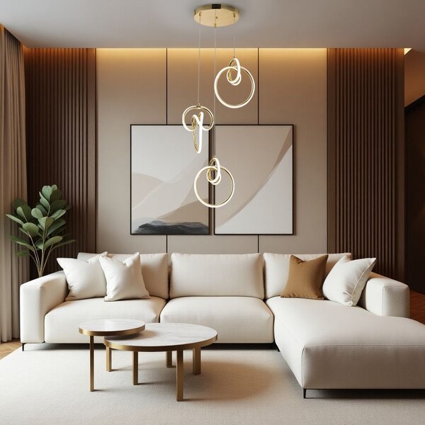 Lampă suspendată LED G072-3CPR Gold