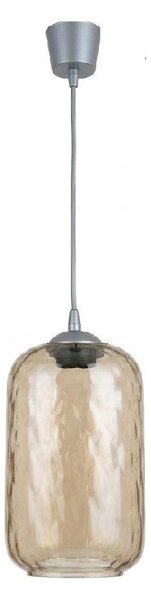 Brilagi -LED Lustra pe cablu R GLASS 1xE27/60W/230V diam. 14 cm argintiu/maro fumuriu