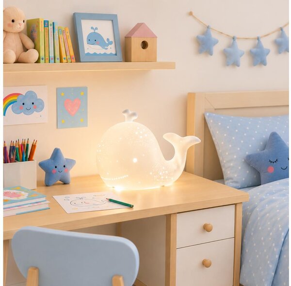 ONLI - Lampă de masă PORCELLANA 1xE14/6W/230V 16,2 cm balenă