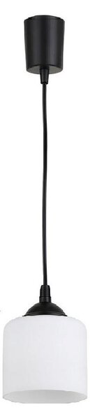 Brilagi - Lustră LED suspendată pe cablu RETRO GLASS 1xE27/60W/230V diam. 14 cm negru/alb